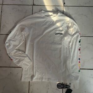 Chrome Hearts White Long Sleeve with Colorful Sleeve Accents